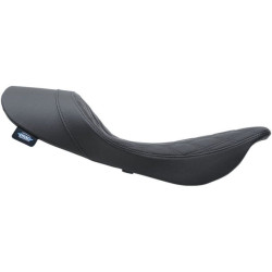 PartzBiz HD DS08011159 - Drag Specialties 0801-1159 Black Diamond Stitched Low Pro Solo Seat 97-07 Harley touring road king street glide custom saddle upgrade