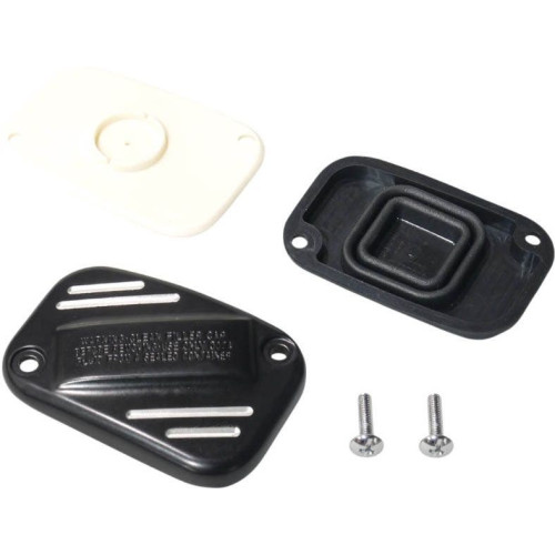 PartzBiz HD: 4418272-Drag Black Front Brake Master Cylinder Cover with Gasket Harley Softail 15-Up