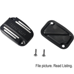 PartzBiz HD DS06120473 - Drag Black Front Brake Master Cylinder Cover with Gasket Harley Touring FL 17-Up