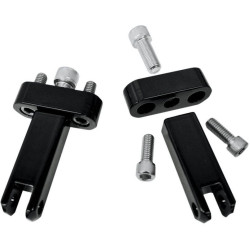 PartzBiz HD DS16201046 - Drag Black Passenger Floorboard to Peg Conversion Mounts Harley Touring FLH/T
