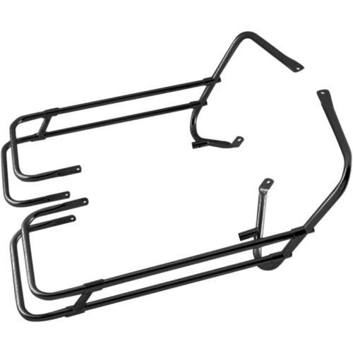 PartzBiz HD: 4418228-Drag Black Saddlebags Guards Support Kit OE Repl 9121697 Harley Touring 97-08