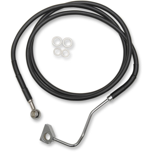 PartzBiz HD: 4418208-Drag Black Vinyl Extended Length Front Brake Line Harley 14-15 W/ABS Plus 2 - 1741-3995