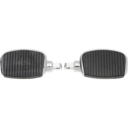 PartzBiz HD DS16210722 - Drag Chrome 3" Floorboards Rubber Pads w/ Male Peg Mounts for Harley or Metric | 1621-0722