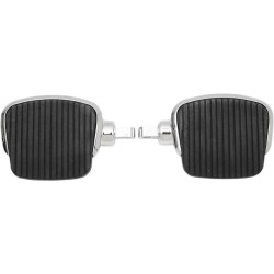 PartzBiz HD DS16210724 - Drag Chrome 4" Floorboards Rubber Pads w/ Male Peg Mounts for Harley or Metric | 1621-0724