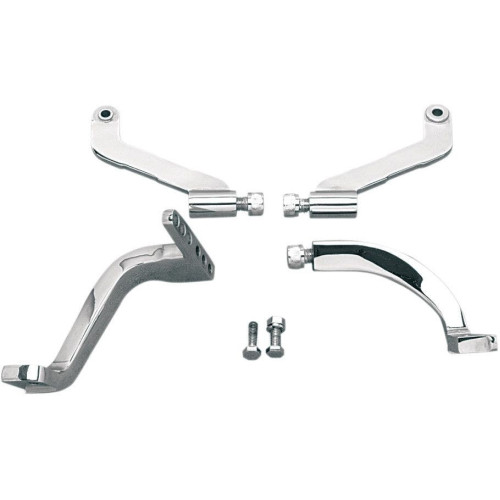 PartzBiz HD: 4418154-Drag Chrome 4-Piece Driver Floorboard Mounting Brackets 99-08 Harley Touring DS-530620 DS530620 057091-BC5 Bagger Dresser
