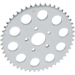 PartzBiz HD DS12100364 - Drag Chrome 48 th Tooth Flat Rear Wheel Sprocket w/ 530 Chain 00-17 Harley | 1210-0364