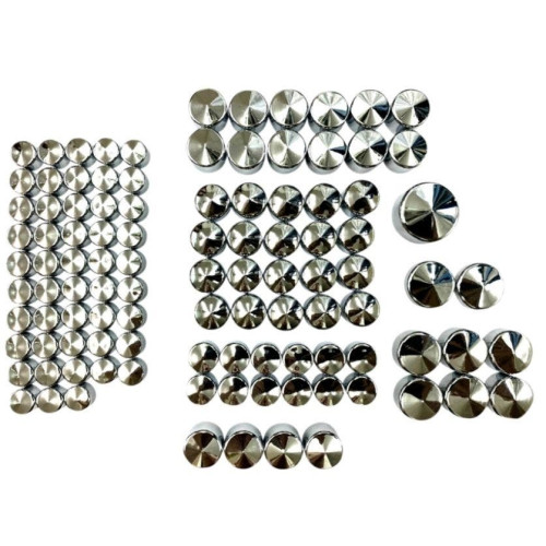 PartzBiz HD: 4418143-Drag Chrome Deluxe Engine Transmission Bolt Cover Caps Harley M8 17-20