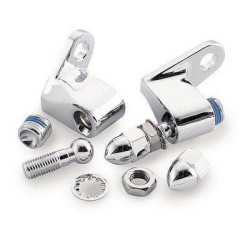 PartzBiz HD DS24010078 - Drag Chrome Front Turn Signal Mount Kit Harley Softail Dyna XL Repl 68266-03