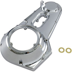 PartzBiz HD DSDS375624 - Drag Chrome Outer Primary Cover 8 Hole 4 Speed Harley Shovelhead FL 70-84 DS-375624 DS375624 transmission replacement OE old school chopper 