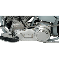 PartzBiz HD DS11070037 - Drag Chrome Outer Primary Cover 8 Hole Harley ST Twin Cam FXD FLS FXS 99-06 1107-0037 11070037 transmission replacement OE old school chopper 