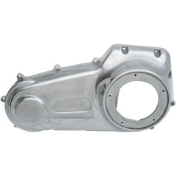 PartzBiz HD DS11070324 - Drag Chrome Outer Primary Cover Harley ST Twin Cam FXD FLS FXS 07-17 1107-0324 11070324 transmission replacement OE old school chopper 
