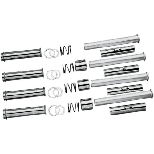 PartzBiz HD: 4418087-Drag Chrome Pushrod Tubes Cover Set Harley Shovelhead FLH FXE FX 66-E79