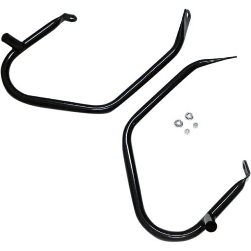PartzBiz HD: 4418099-Drag Black Saddlebags Guards Support Kit Harley Touring FLH/T 97-08