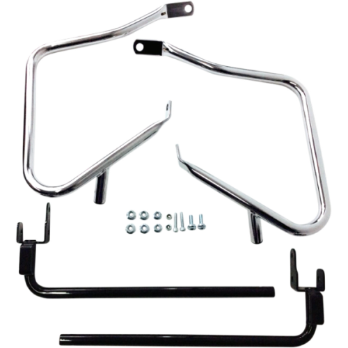 PartzBiz HD: 4418100-Drag Chrome Saddlebag Guards Support Kit Harley Touring Electra Road Glide 14-Up