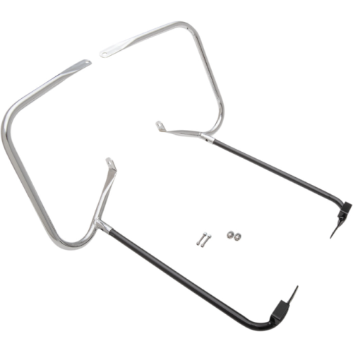 PartzBiz HD: 4418101-Drag Chrome Saddlebags Guards Support Kit OE Harley Touring FLT 97-08