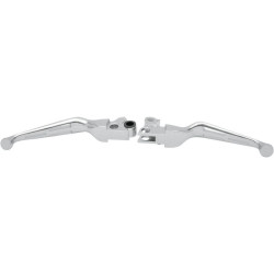 PartzBiz HD DSDS273138 - Drag Chrome Slotted Wide Brake Clutch Lever Set Harley 84-96 Big Twin Touring | DS-273138