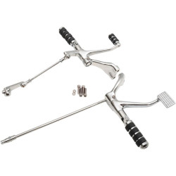 PartzBiz HD DS16220486 - Drag Chrome Standard Position Forward Controls for Harley Sportster 14-15 | 1622-0486