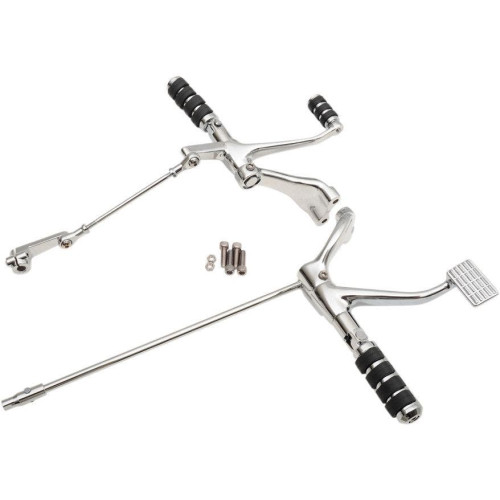 PartzBiz HD: 4418044-Drag Chrome Standard Position Forward Controls for Harley Sportster 14-15 | 1622-0486