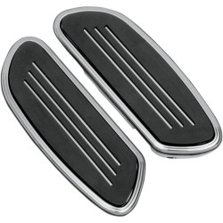 PartzBiz HD DS16210349 - Drag Chrome Sweeper Swept Style Passenger Floorboards Harley FLT/H FL Softail - 1621-0349
