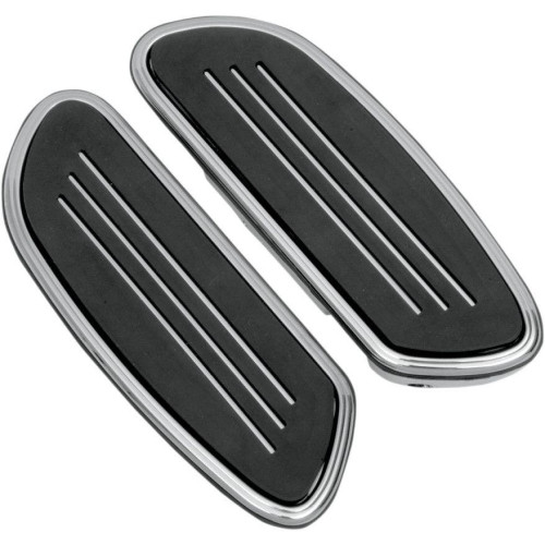 PartzBiz HD: 4418051-Drag Chrome Sweeper Swept Style Passenger Floorboards Harley FLT/H FL Softail - 1621-0349