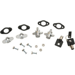 PartzBiz HD DS35011179 - Drag Chrome Universal Saddlebag Double Lock Kit for Soft-Side Leather Saddlebags