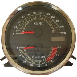 PartzBiz HD DS22100332 - Drag Electronic Speedo & Tachometer Combo KM/H Gauge Harley Softail FXDWG FLHR | 2210-0332
