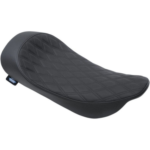 PartzBiz HD: 4418009-Drag Specialties 0801-1155 Black Diamond Stitched Low Pro Solo Seat 97-07 Harley touring road king street glide custom saddle upgrade