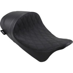 PartzBiz HD DS08011252 - Drag EZ-On Predator Forward Low Solo Seat Solar Reflective Diamond FLH/T 08-Up 0801-1252 08011252 Harley-Davidson Electra Glide Road Glide Road King Street Glide Tri Glide FLHT FLHR FLTR FLHX