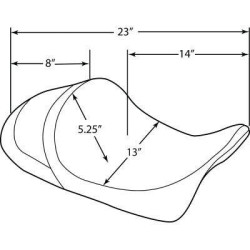 PartzBiz HD DS08011253 - Drag EZ-On Predator Forward Low Solo Seat Solar Reflective Diamond FLH/T 08-Up 0801-1253 08011253 Harley-Davidson Electra Glide Road Glide Road King Street Glide Tri Glide FLHT FLHR FLTR FLHX