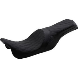 PartzBiz HD DS08011265 - Drag Forward Positioned Predator 2-Up Seat Black Diamond Harley FLH/T 08-Up 0801-1265 08011265 Harley-Davidson Electra Glide Road Glide Road King Street Glide Tri Glide FLHT FLHR FLTR FLHX