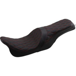 PartzBiz HD DS08011267 - Drag Forward Positioned Predator 2-Up Seat Red Diamond Harley FLH/T 08-Up 0801-1267 08011267 Harley-Davidson Electra Glide Road Glide Road King Street Glide Tri Glide FLHT FLHR FLTR FLHX