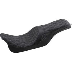 PartzBiz HD DS08011266 - Drag Forward Positioned Predator 2-Up Seat Silver Diamond Harley FLH/T 08-Up 0801-1266 08011266 Harley-Davidson Electra Glide Road Glide Road King Street Glide Tri Glide FLHT FLHR FLTR FLHX