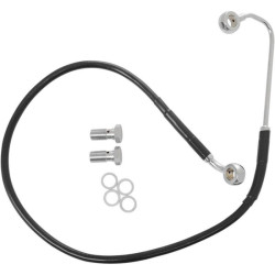 PartzBiz HD DS17413774 - Drag Front Extended +10 Black Vinyl Brake Line Harley 12-13 FXS W/ ABS Upper | 1741-3774
