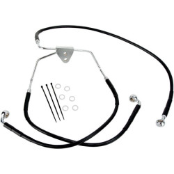PartzBiz HD DS17412509 - Drag Front Extended +2 Black Vinyl Brake Line for Harley 08-13 FLH/T Non ABS | 1741-2509