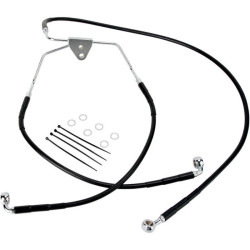 PartzBiz HD DS17412515 - Drag Front Extended +2 Black Vinyl Brake Line for Harley 96-07 FLHT/FLHX | 1741-2515