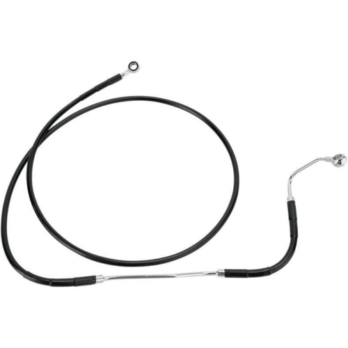 PartzBiz HD: 4417968-Drag Front Extended +2 Black VinylSteel Brake Line for Harley 09-13 FLH/T W/ ABS | 1741-2933