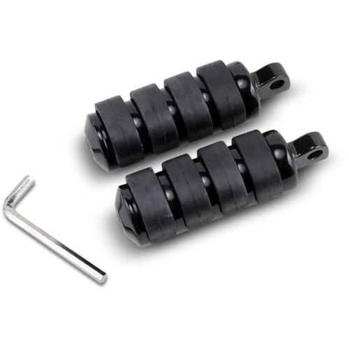 PartzBiz HD: 4417933-Drag Large Black Rubber Soft-Ride Male Mount Motorcycle Foot Pegs Pair