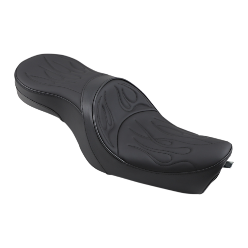 PartzBiz HD: 4417899-Drag Low-Profile Touring Flame Stitch Black Seat 4 Harley 06-22  XL Models | 0