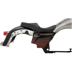 PartzBiz HD DS08011077 - Drag Mild Stitch Low Profile Tour Seat Arlen Ness Winged Gas Tank 08-18 FLH/T | 0801-1077