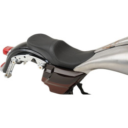PartzBiz HD DS08011075 - Drag Mild Stitch Low Profile Tour Seat for Yaffe Razorback Gas Tank 08-23 FLH/T | 0801-1075
