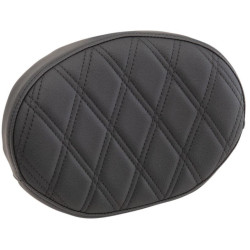 PartzBiz HD DS08220446 - Drag Oval Sissy Bar Pad Black Double Diamond Vinyl Harley & Custom 0822-0446