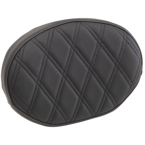 PartzBiz HD: 4417892-Drag Oval Sissy Bar Pad Black Double Diamond Vinyl Harley & Custom 0822-0446