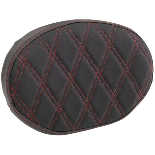 PartzBiz HD: 4417893-Drag Oval Sissy Bar Pad Red Double Diamond Vinyl Harley & Custom 0822-0448