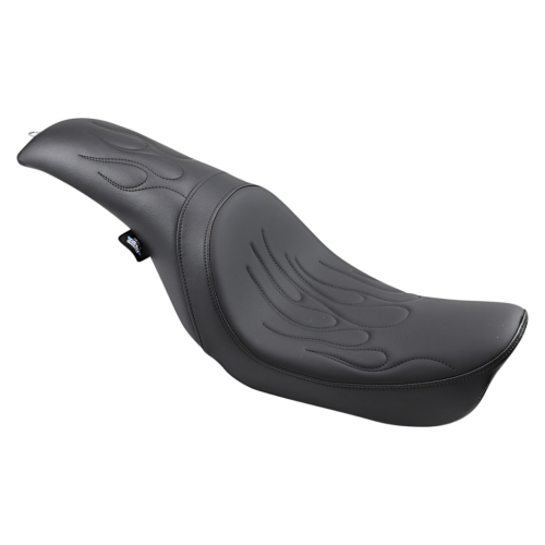 PartzBiz HD: 4417867-Drag Predator Flame Stitch Black Solar Reflective Leather Harley Seat for Dyna 06-17 | 0803-0290
