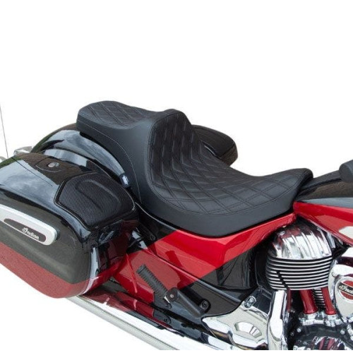 PartzBiz HD: 4417870-Drag Predator III 2-Up Seat Double Diamond Black Stitch Indian Touring 14-Up