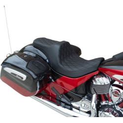PartzBiz HD DS08102270 - Drag Predator III Forward Position 2-Up Seat Black Double Diamond Indian 14-Up