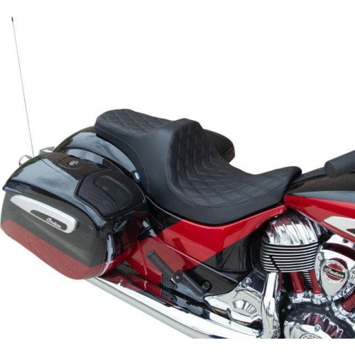 PartzBiz HD: 4417834-Drag Predator III Forward Position 2-Up Seat Black Double Diamond Indian 14-Up