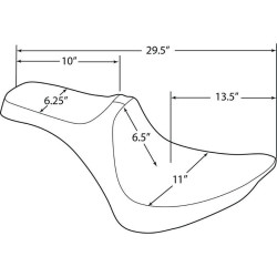 PartzBiz HD DS08021367 - Drag Predator III Silver Double Diamond 2-Up Seat for 84-99 HD Softail FXST FLST