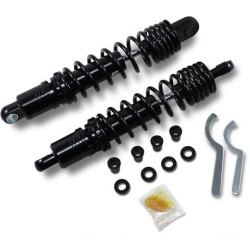PartzBiz HD DS13101842 - Drag Premium Low Profile Black 10.5" Adjustable Rear Spring Shocks XL  | 1310-1189