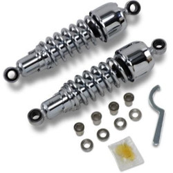 PartzBiz HD DS13101833 - Drag Premium Low Profile Black 10.5" Adjustable Rear Spring Shocks XL  | 1310-1189